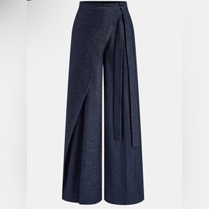 Commense Dark Blue Asymmetric Wrap
Wide-Leg Pants